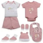 My Mile stones Infant Girls Essentials Gift Set Short Sleeves Peach 8 PC