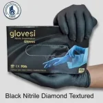 8 ML Black Nitrile Powder Medical Examination Glove