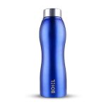 Curvy Stainless Steel Water Bottle | Single Wall | Blue | 1 Litre