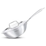 Triply Stainless Steel Wok | With Lid | 20 CM | Capacity 1.7 Litre