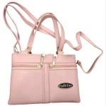 Ladies Baby Pink Pu Leather Sling Bag