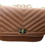 Ladies Dark Tan Leather Sling Bag