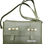 Ladies Olive Green Leather Sling Bag