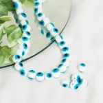 White Evil Eye Glass Beds((1 string 30 pcs)