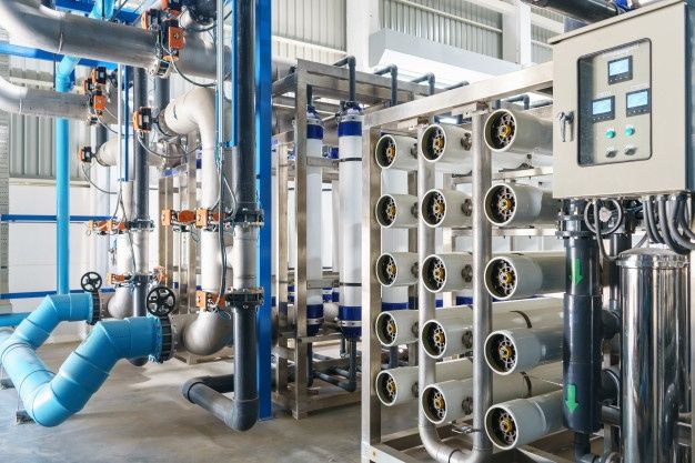 Premium Photo _ Reverse osmosis system for water drinking plant_